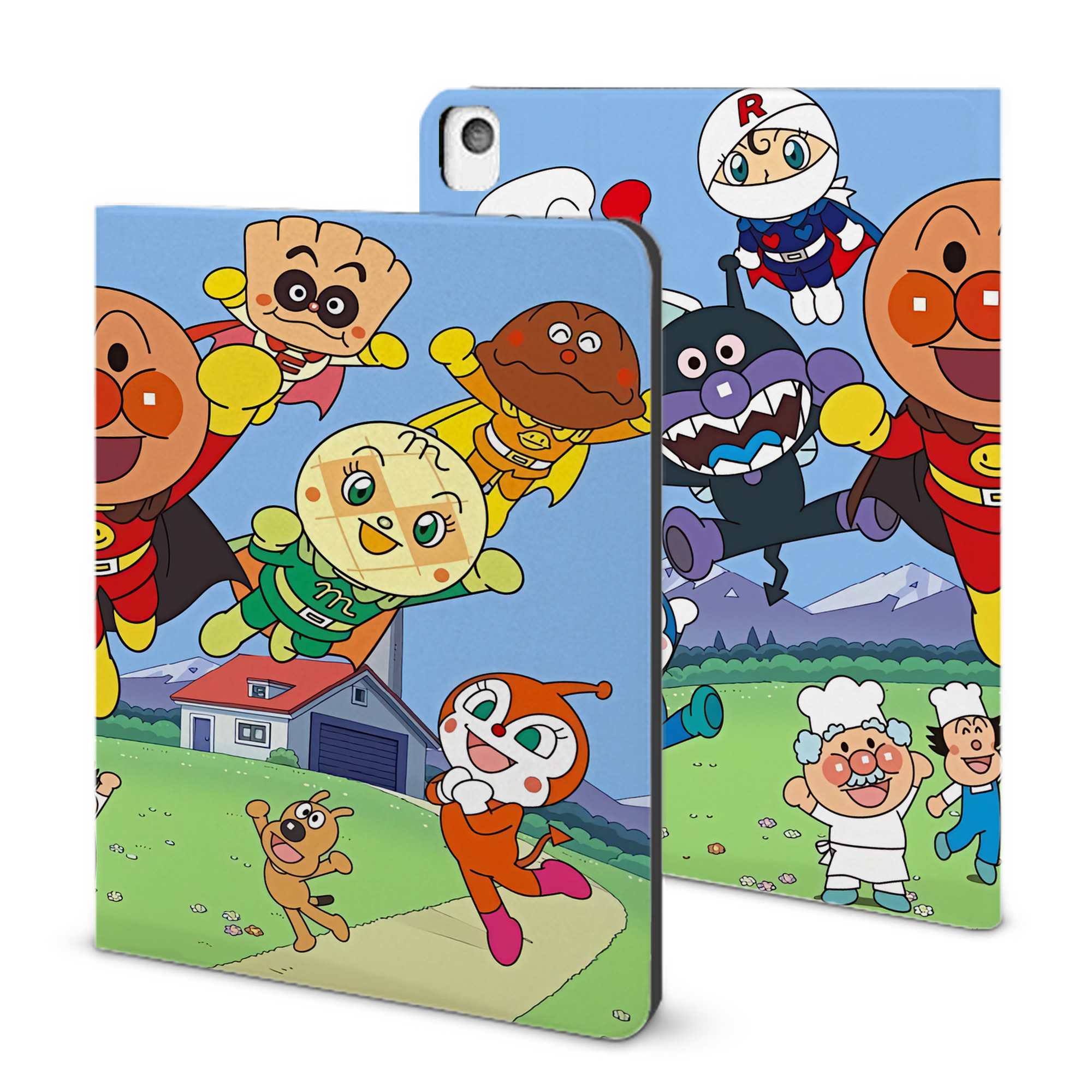 （画像用） アンパンマン Anpanman IPadケース ペンホルダー付き ブックスタイルデザイン